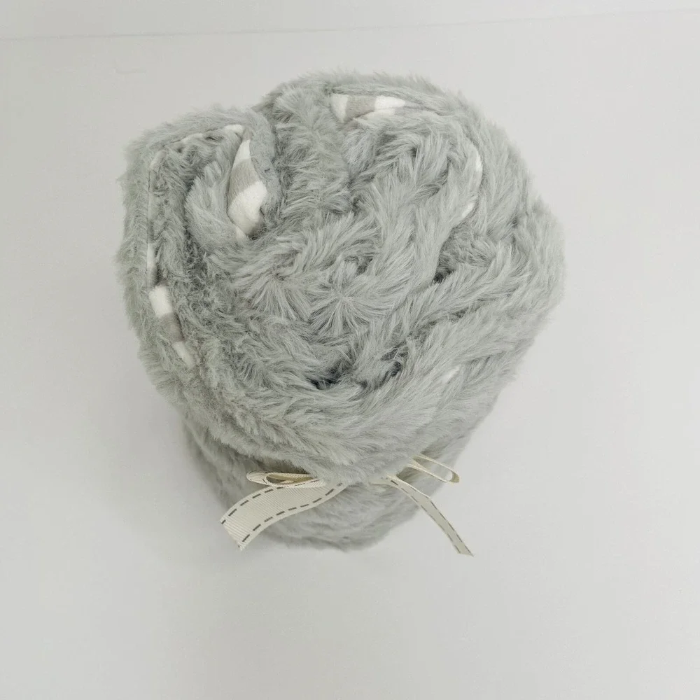 Animal Adventure Gray White Stripe Baby Blanket Plush Striped Fluffy Lovey